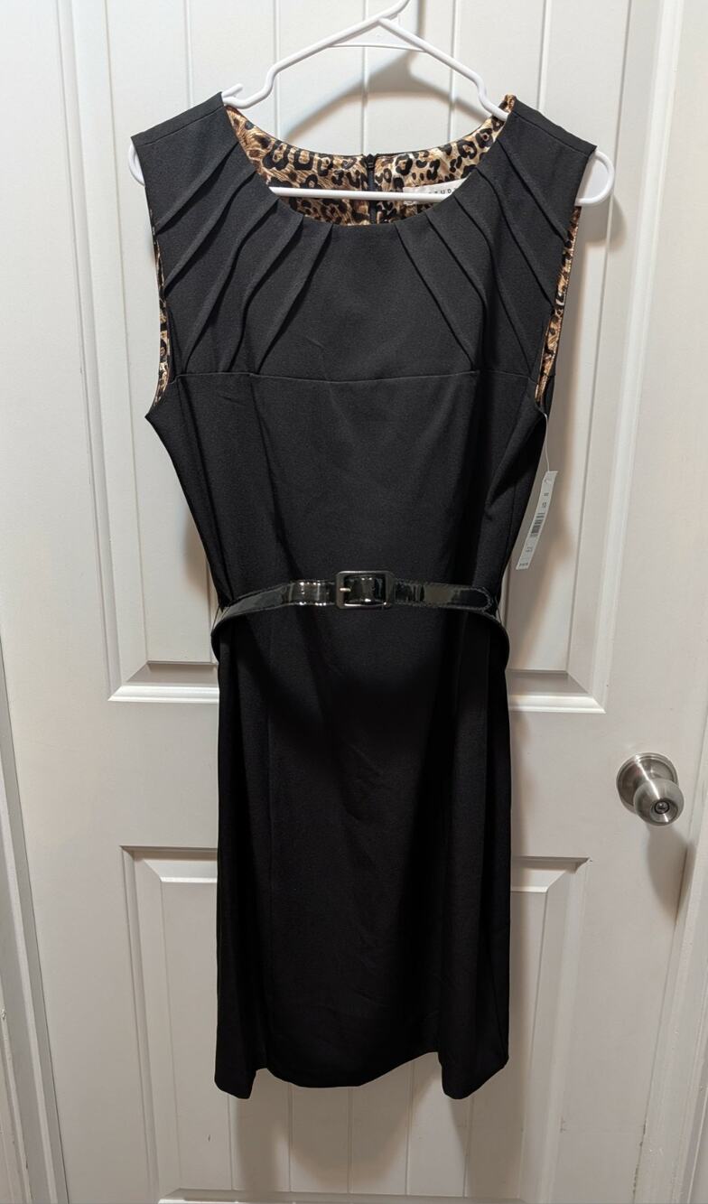 NEW! AA Studio AA Women’s 10 Black Belted Sheath Dress Cocktail Business